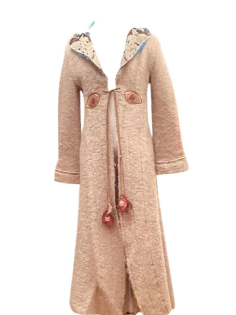 Mohair Wool Maxi Coat Sweater Bohemian Fairy Grunge Women's Size Small
